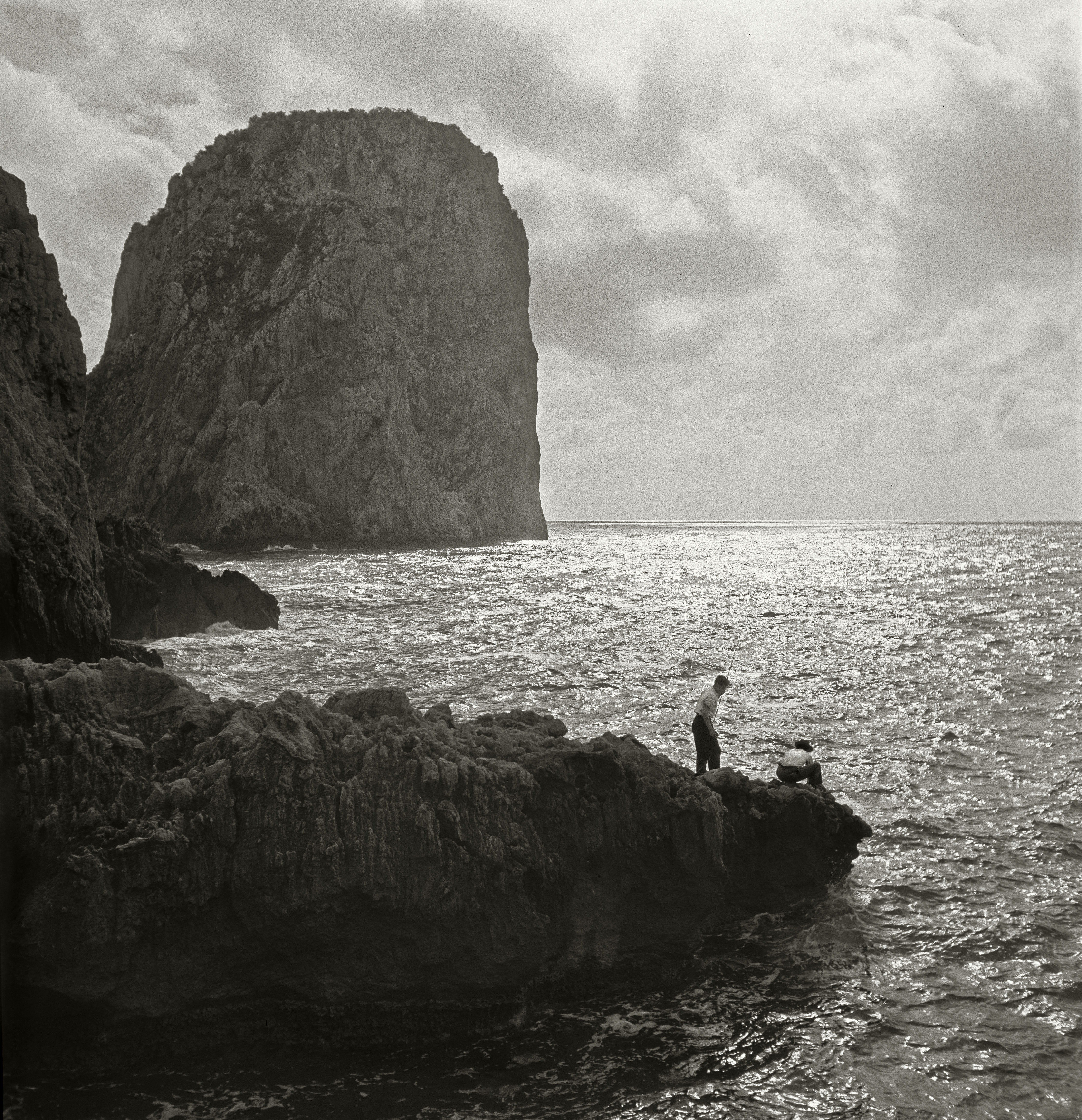 Line fishing in the evening sun Capri Italy 1933 by Herbert List